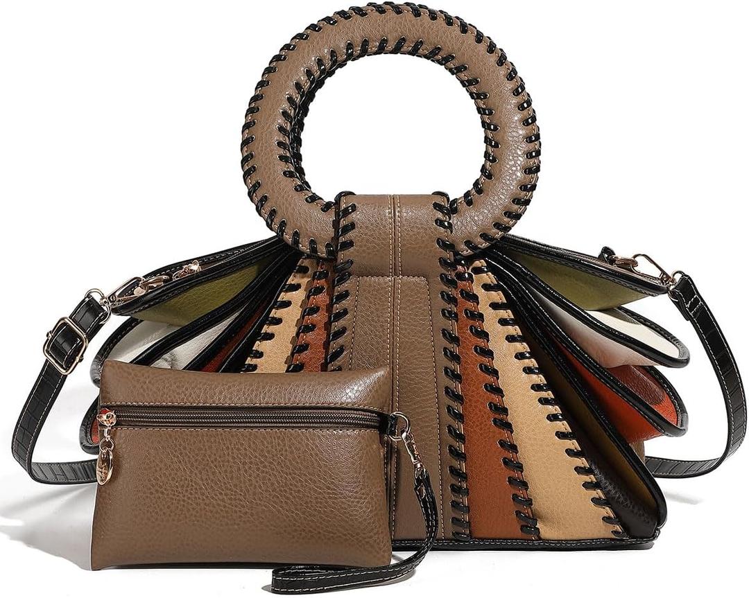 Designer Multicolor Top Handle Handbag Bag Woman Large Capacity Purse Fashion Women Crossbody Bags for Women Large Bags (Grey)