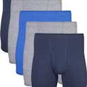 Gildan Men's Underwear Covered Waistband Boxer Briefs, Multipack (Mixed Royal (5-pack), X-Large