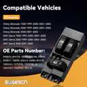 Master Power Window Switch Driver Side for 1999-2000-2001-2002 Chevy Silverado & GMC Sierra 1500 2500 3500 Door Lock Switch Control, 15047637-19259957-15753934-15054161-19259958-901118, Black