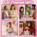 Cat Gifts for Cat Lovers Cat Office Supplies Canvas Tote Bag Spa Headband Cute Sticky Notepad Paper Clips Ballpoint Pen Cartoon Stickers Party Favor for Birthday Christmas Gifts