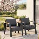 Garvee Aluminum Outdoor Patio Furniture 2 Pcs Single Sofa Armchair