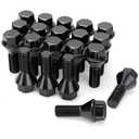 20pcs Wheel Lug Bolts M12x1.25 for 2014-2022 Jeep Cherokee, Upgrade 19mm Hex Length 28mm, Replace# 611-005 Compatible with Dodge Dart, Compass, Renegade, Chrysler (Black)