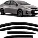 Tape-On Rain Guard 4-Piece for 2014-2019 Toyota Corolla Windows Visor Shield Shade Smoke 94989