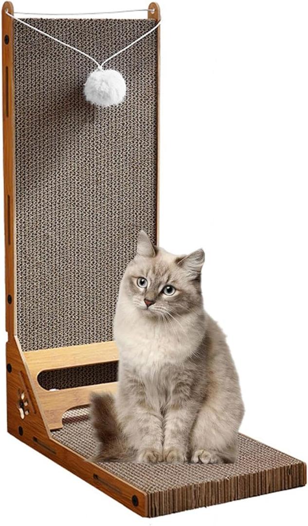 Wall Cat Scratcher, Vertical Cardboard Cats Scratching Post, Cat Scratching Toy, Catnip Toys, Cat Gifts Cat Toys Interactive