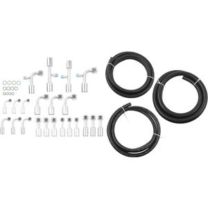 Dasbecan 25PCS Air Conditioning Hose and Fitting Kit 6.5ft #6#8#10 AC Hose Kit, #6#8#10 AC Fittings