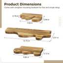 Wooden Floating Shelves, Rustic Wave Edge Wall Display Shelf Set of 3, Carbonized Pine Finish, Space-Saving Wall Mounted Storage Rack for Bathroom, Bedroom, Living Room, 3 Assorted Sizes, 7.09 x 3.94 in,15.75 x 5.91 in,9.84 x 5.12 in