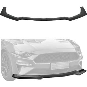 KUAFU Front Bumper Lip Splitter Compatible with 2018-2023 Ford Mustang GT Ecoboost Model W/Performance Pack Lower Chin Spoiler Lip Valance Paintable (Unpainted Black)