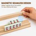 Wooden Mahjong Racks with Magnetic Pushers Set of 4 for American Mahjong, Smooth Tile Pushing, Keeps Tiles Neat, Solid Wood Mahjong Rack Set for Game Night & Mahjong Lovers（18in）