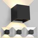 LED 15W 1 Pack  Outdoor Wall Lights Exterior/Interior 3 Colors Adjustable Wall Light Fixture IP65 Waterproof Porch Exterior Wall Sconce Modern Outdoor Lighting Square Aluminum Black Up and Down Lights
