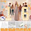 Pooqla 4 FT Light Up Number 1 for 1st 16th 21st Birthday Decorations, Giant Marquee Numbers Pre-Cut Frame Lighted Number 4 Feet Tall for Balloons Anniversary Wedding Party Decorations, Number 1
