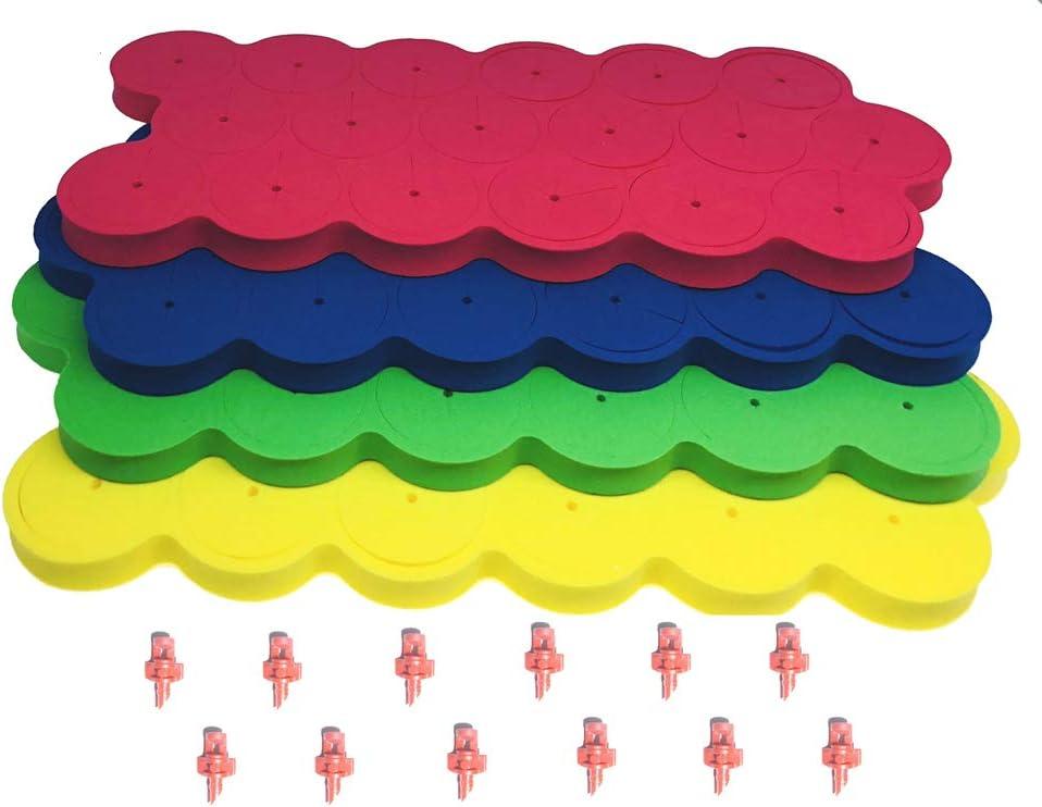 1.625 inch Cloning Collars 72 Pack and 12 Aeroponic Cloner Sprayers for HortiPots Clone Machine 35 Site 70 Site 140 Site (Mix-Colors Pack of 72)