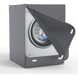 AKEfit Washer/Dryer Cover for Front Load, Washing Machine Cover Waterproof, Dustproof and Anti-UV, Heavy Duty Oxford Washer Covers for Outside, 27"W x 33"D x 39"H -Gray