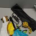 Jalousie Collapsible Dog Flirt Pole with Three Squeaky Toys Plush Toys Dog Teaser Wand Chase it Toy with Refills Upgraded Rope