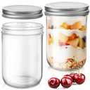 Showvigor 1 Pack Wide Mouth Mason Jars 16oz - Airtight Glass Canning Jars for Food Storage, Meal Prep, Overnight Oats, Pickling, Salad & Wedding Favors (Leak-Proof Lids)