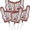 5PCS Helium No.1 Football Glove Balloon for Touchdowns or Tutus Gender Reveal Decorations, Football Party Decorations (Brown)