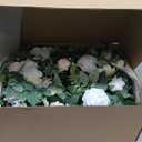 Ling's Moment 10pcs Wedding Chair Decorations Aisle Floral Swag Artificial Pew Flowers Hanging Garland White & Sage Green For Ceremony Reception Church Rose Floral Faux Arrangement Party Outdoor Decor