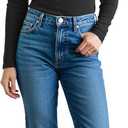 Emmalise Women's Junior and Plus Size Vneck Tshirt Long Sleeves Shirt Tee (Black, M)