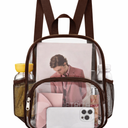 Clear Backpack for Stadium Events Clear Backpack 12x12x6 with Front Pocket for Concert Sport Fashion Women Backpack Events Work Travel