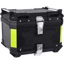 Motorcycle Top Case 45L Trunk Tail Box Bag Aluminum alloy handle With Leather Lining Anti-Theft With Double Lock And Back Cushion Waterproof Dustproof Easy Installation With Universal Bracket Silver