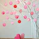 2 x 24 Pcs Valentines Day Balls Ornaments for Tree 30 mm Hanging Glitter Rustic Ball Ornaments for Valentine's Party Decor (Pink, White, Romantic Style)