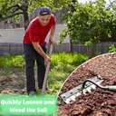 Gardenia Iron Weeding Rake, Iron Rake 2.0 for Gardening and Weeding, Detachable Double-Edged Blade Design Carbon Steel Heavy-Duty Weed Rakes,Hand Weed Puller Tools for Lawn Yard Garden Farm(8 teeths)