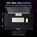 2 x XXL Gaming Mouse Pad, Large Mouse Pad, Office Mat, Non-Slip Rubber Base – Extra Large Size: 35.1 x 15.8 (Black)