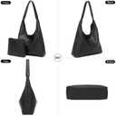 Casual Hobo Bag for Women Soft Shoulder Bags Slouchy Pu Leather Tote Purses for Work Travel