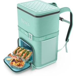 Ninja FrostVault Go Can Soft Cooler, 24, 36, Leak Proof, Built-in Cup Holder, 2 Ice Packs and Dry Storage Drawer, Polyester Insulation, Hiking, Camping, Picnic