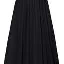 GRACE KARIN Summer Black Dress for Women 2026, Off the Shoulder Smocked Bridesmaid Dresses, Formal Baby Shower Maxi Dresses XL
