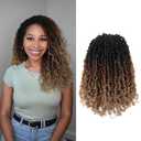 Yanky Twist Crochet Hair (8+10+12inch)*3,Total 9 packs,3 Tones Auburn Blonde,Pre-Looped Curly Mini Passion Twist,Pre-Twisted Micro Spring Twist,Yankee Twist Senegalese Twist Crochet Hair (OT1B/30/27#)