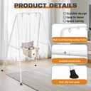 Baby Swing with Stand, Swing Set for Infant, Outdoor Indoor Swing Set with Canvas Cushion Seat (White)