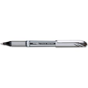 PENTEL EnerGel NV Liquid Gel Pen, .7mm, Gray Barrel, Black Ink (BL27A)