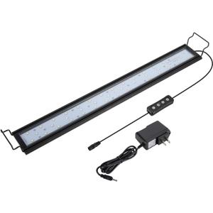 hygger 16W Full Spectrum Aquarium Light with Aluminum Alloy Shell Extendable Brackets, White Blue Red LEDs, External Controller, for Freshwater Fish Tank (24-30 inch)