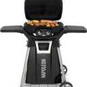 Napoleon BBQ Grill Accessory, TravelQ Stand for PRO285, Stainless Steel Condiment Tray, Integrated Bottle Opener, Concealed Propane Storage, Removable Side Shelves, All-Season Wheels