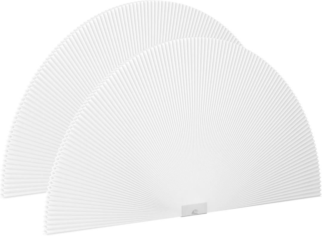 Myshade Arch Window Shades Half Circle Light Filtering Cellular Shades Cordless No Drill Blinds for Windows Half Moon Honeycomb Fabric No Tools Shades Easy Install (2PCS White 72" W X 36" H)