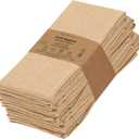 Ruvanti Cloth Napkins Set of 12, 18x18 Reusable Napkins Cloth Washable, Soft & Durable Table Napkin, Poly Cotton Fabric Dinner Napkins for Parties, Christmas, Thanksgiving, Weddings - Honey