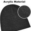 Rosoz Reversible Unisex Knitted Winter Beanie Skull Cuffed Warm Soft Hat for Men and Women Ski Watch Cap (Black/Deep Purple)