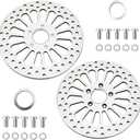 Harley Brake Rotors 11.5-inch Front Rotor and Rear Rotor 2 Piece Compatible with Harley motorcycle Sportster Softail Dyna Fat Boy and other models Stainless steel brake discs Polished surface