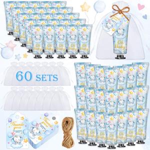 60 Sets Baby Shower Hand Cream, Boy Baby Shower Party Favors Gifts for Guests Bridal Shower, Wedding Hand Cream Gifts,Travel Size Hand Lotion Bulk for Wedding, Baby Shower Thank You Gifts (Elephant)