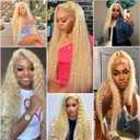 Michanliana 613 Blonde Human Hair Bundles 8 10 12 Inch Water Wave Bundles Human Hair 12A Raw Unprocessed Virgin Quick Weave Hair for Black Women Gold Blonde 613 Color