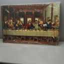 Mistyefly Last Supper Wall Decor - Religious Art with Wooden Frame - Jesus Pictures & Christian Decor Last Supper Picture for Dining Room - Lightweight & Easy to Hang, 24x36 Inches