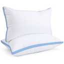 viewstar Bed Pillows King Sizes Set of 1, Hotel Quality Cooling Down Alternative Gusseted Pillows for Side, Back, or Stomach Sleepers, Blue
