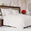 Duvet Cover Queen Size Set - Extra Soft Queen Size Duvet Cover 90 x 90 with 2 Pillow Shams - Hotel Luxury Easy Care & Fade Free w/Zipper Closures & Ties - Comfy Breathable Bedding Set (Antique White)