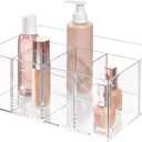 iDesign 5-Section Divided Vanity Organizer for Cosmetic Storage - Clear