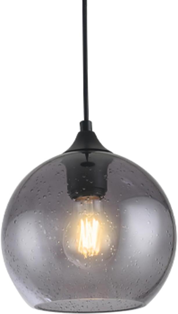 Pendant Lights Kitchen Island Lighting Modern Globe Hand Blown Glass Pendant Light Ceiling Hanging Light fixtures for Kitchen Island Bedroom Living Dining Room Light Fixture,11.8in (11.8 Inch)