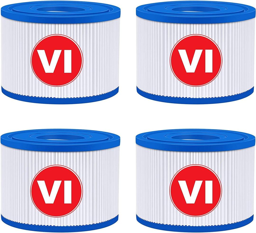 KGC Type VI Hot Tub Spa Filters Compatible with Coleman Saluspa 90352E 58323E 90427E, Lay-Z-Spa Hot Tub Filter Cartridge, Inflatable Hot Tub Filters Replacements (4 Pack) KGC Type VI Hot Tub Spa Filters Compatible with Coleman Saluspa 90352E 58323E 90427E, Lay-Z-Spa Hot Tub Filter Cartridge, Inflatable Hot Tub Filters Replacements (4 Pack)