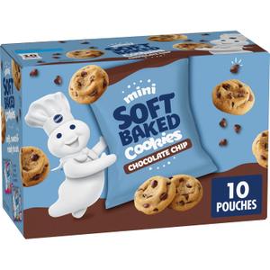 Pillsbury Mini Soft Baked Cookies, Chocolate Chip, Snack Bags, 10 Ct, 10 oz, Best if Used 08 FEB 2026