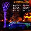 Halloween Decorations 5 Pack Solar Powered Skeleton Arm StakesLights 110pcs Bright LED Light Beads 8 Modes Waterproof Solar Charging Suitable for Outdoor Yard Lawn Home Party Decor