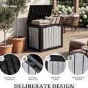 YITAHOME 35 Gallon Deck Box, Waterproof Resin Outdoor Storage Box, Doubles as Bench Seating for Patio Furniture Cushions,Garden Tools & Pool Accessories, Black & Gray