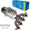 PHILTOP Front Exhaust Manifold Catalytic Converter Kit Compatible with Hyundai, Kia, 2006-2011 Accent/Rio/Rio5 1.6L Stainless Steel Catalytic Converter Replace# 16514, 641529, 40719 (EPA Compliant)